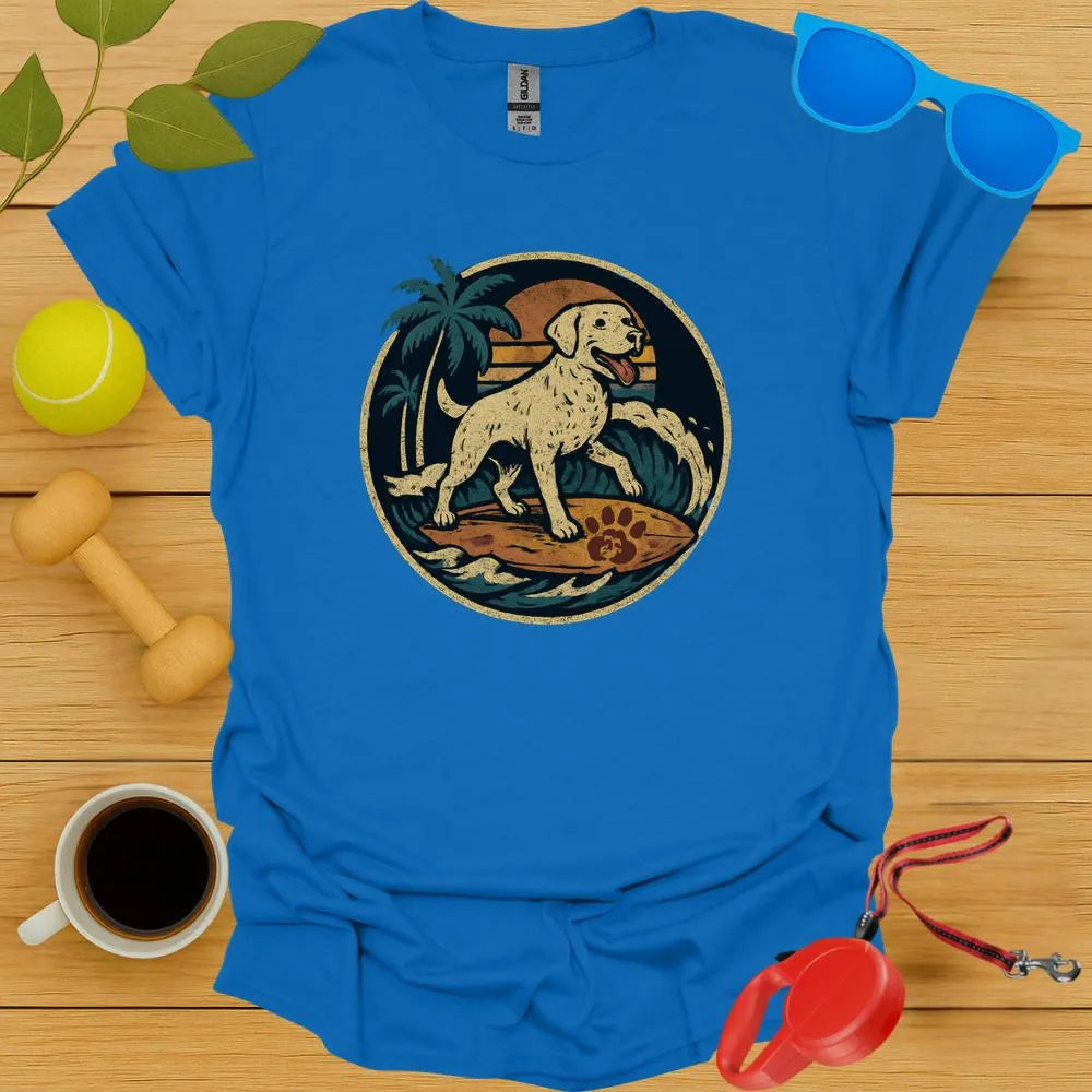 Surfing Labrador At Sunset Vintage Tee