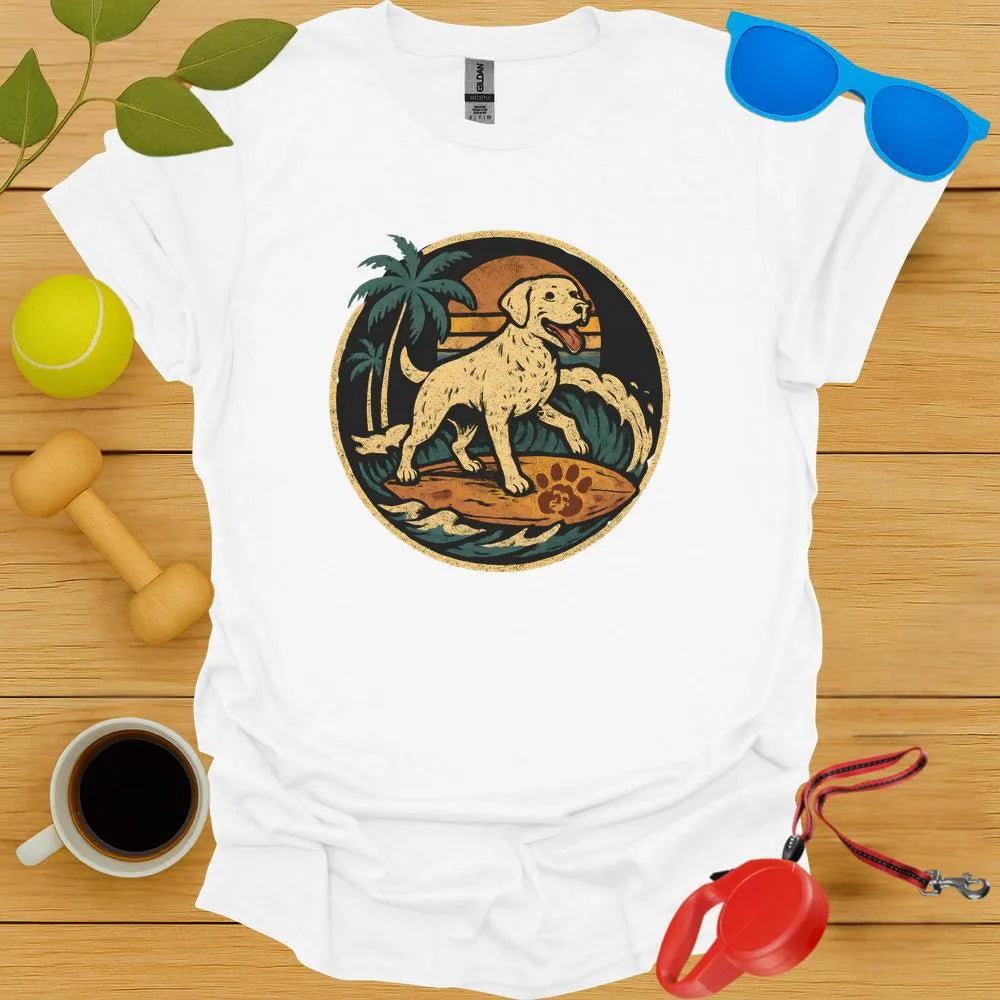 Surfing Labrador At Sunset Vintage Tee