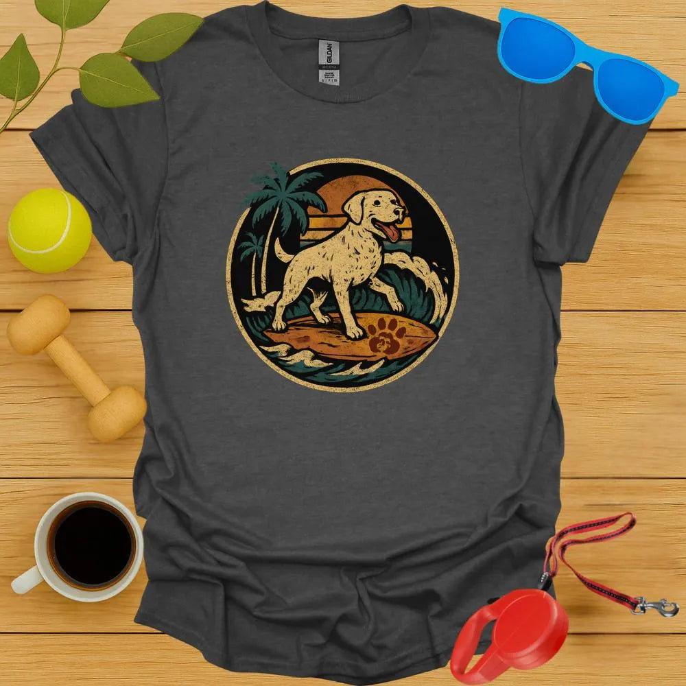 Surfing Labrador At Sunset Vintage Tee