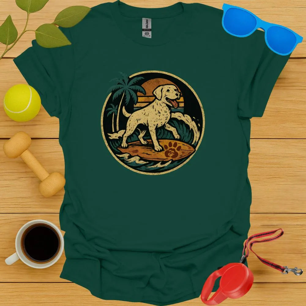 Surfing Labrador At Sunset Vintage Tee