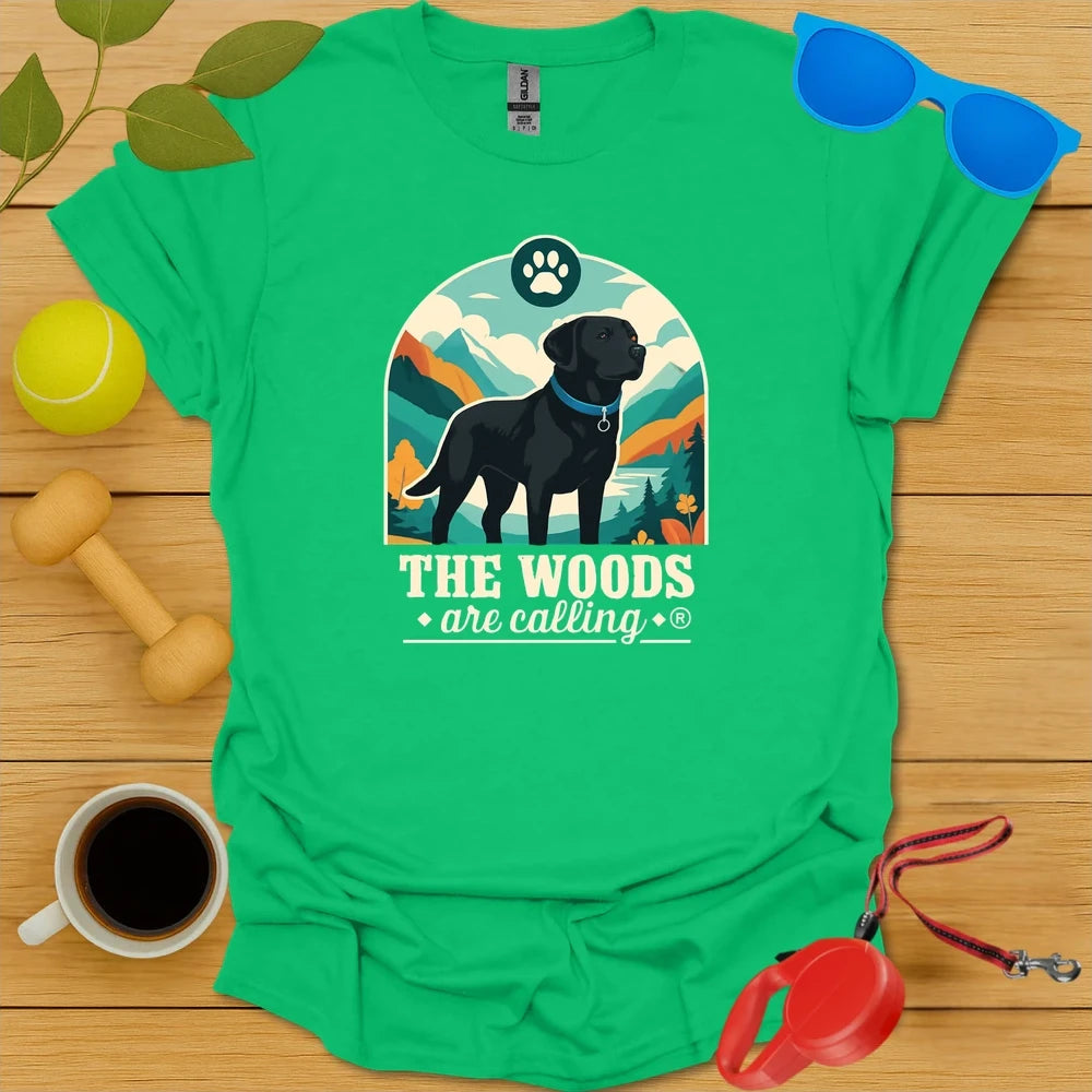 The Woods Are Calling | Labrador Adventure Hiking Tee - Irish Green