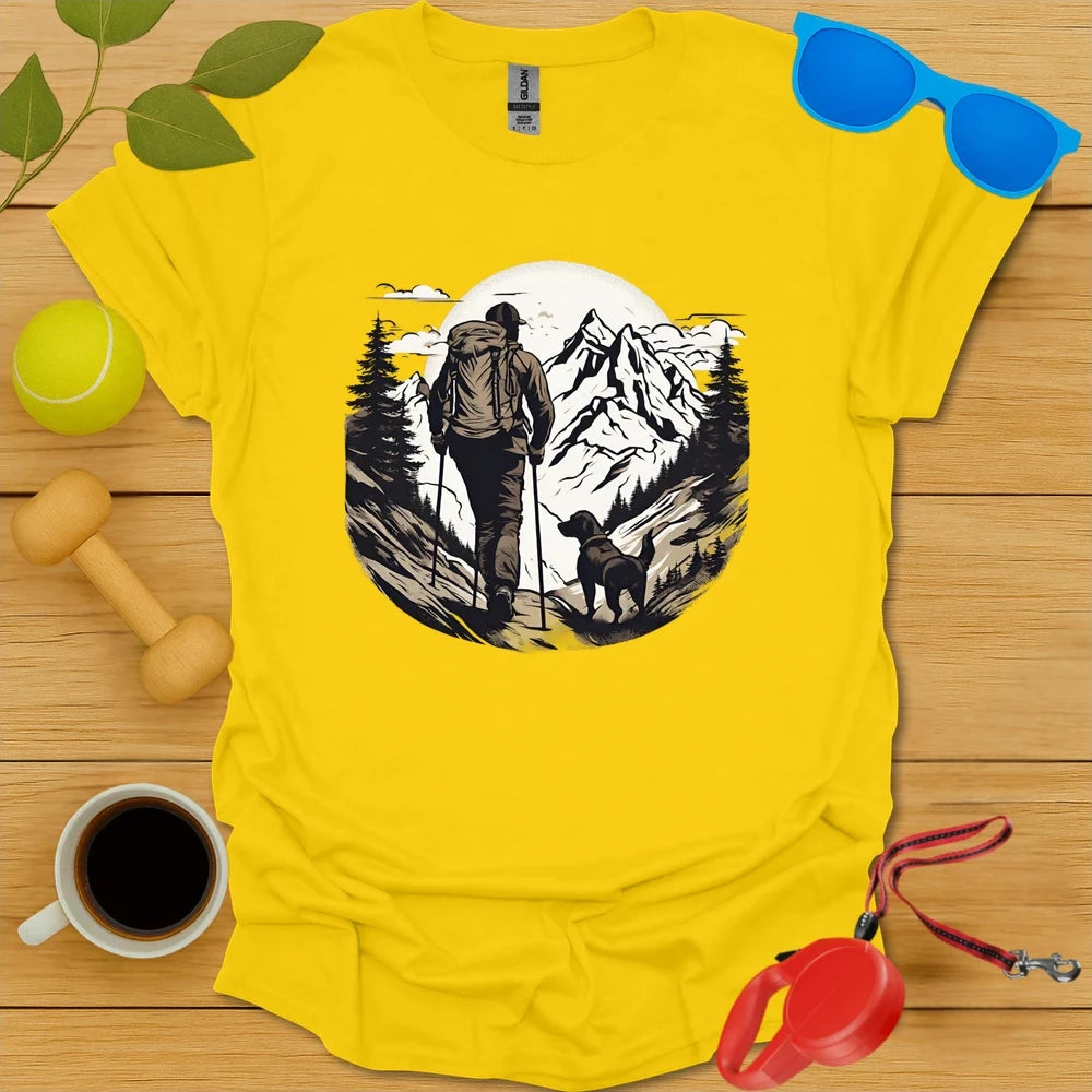 Trail Companions | Mountain Hiking Dog Lover Tee - Daisy