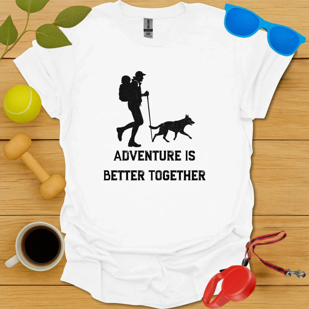 Adventure Is Better Together | Family Hiking Dog Shirt - White