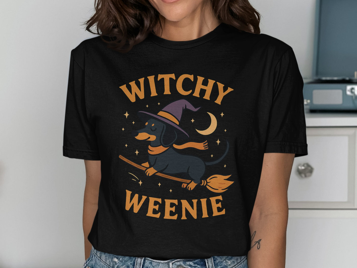 Witchy Weenie Graphic T-Shirt Halloween Themed product