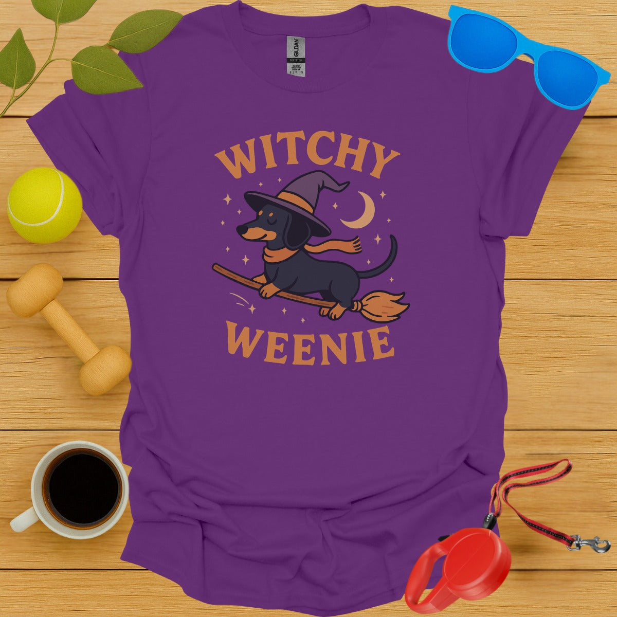 Witchy Weenie Cute Dog Halloween T-Shirt product type