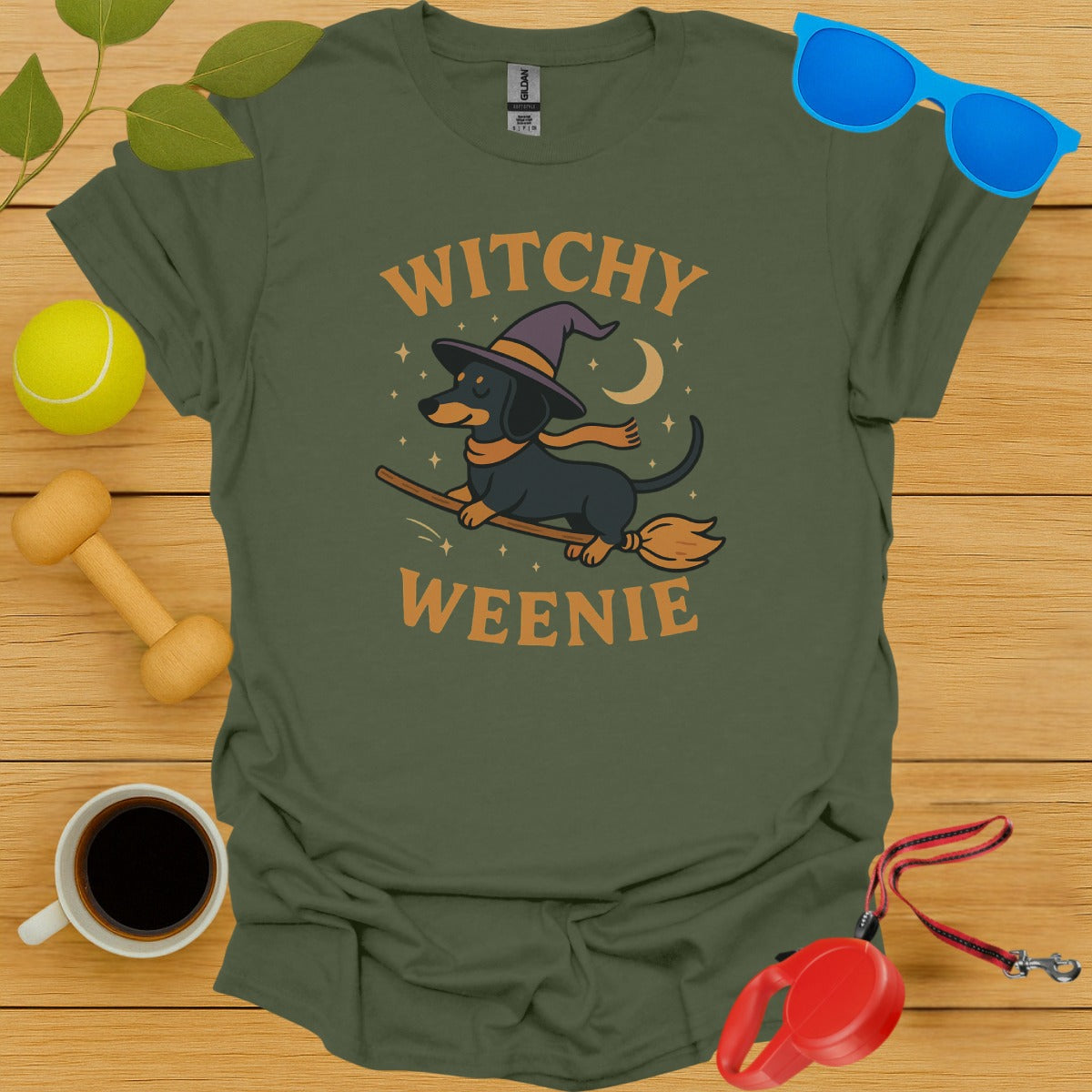 Witchy Weenie Dachshund Dog Graphic T-Shirt product type
