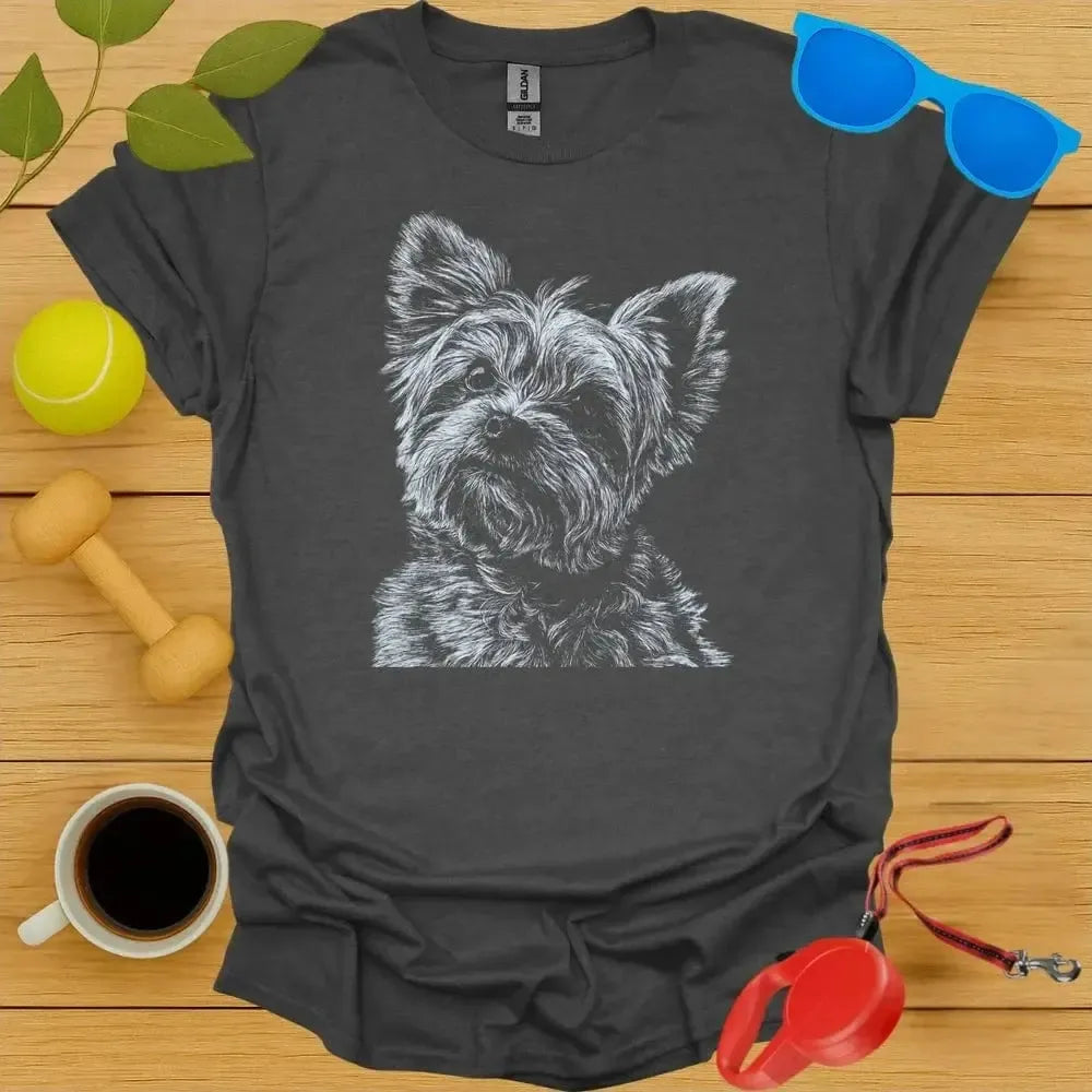 Yorkshire Terrier Monochrome Portrait Tee
