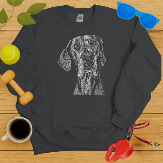 Great Dane Graphic on Charcoal Grey Sweatshirt