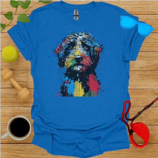 Colorful Dog Art Graphic T-Shirt for Fun Loving Style