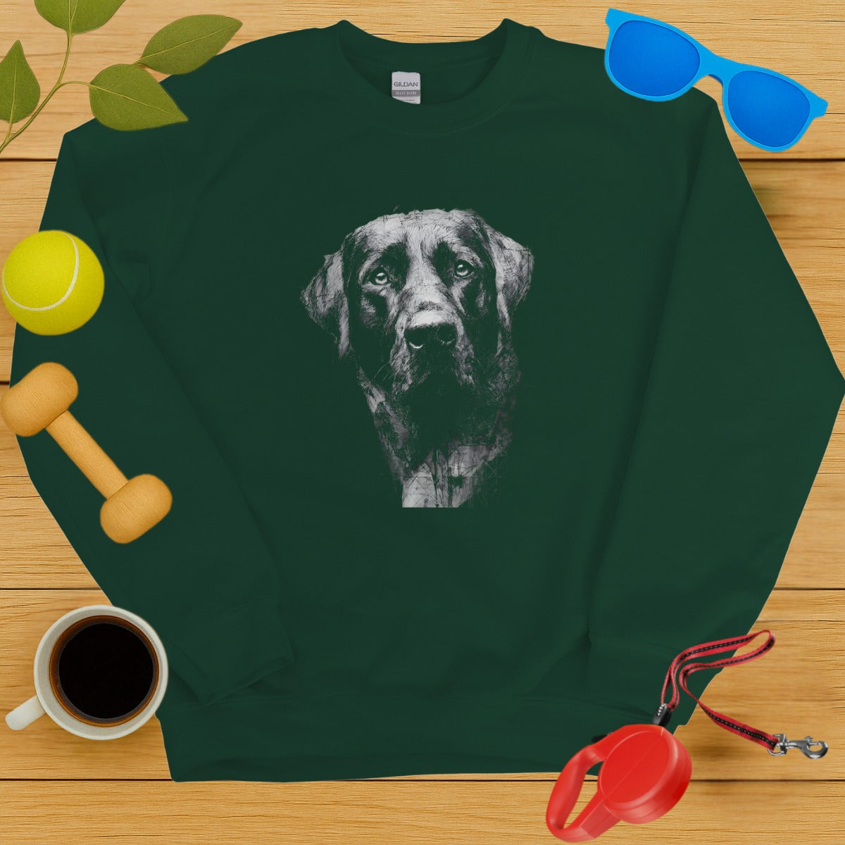 Realistic Dog Graphic Sweatshirt for Dog Lovers