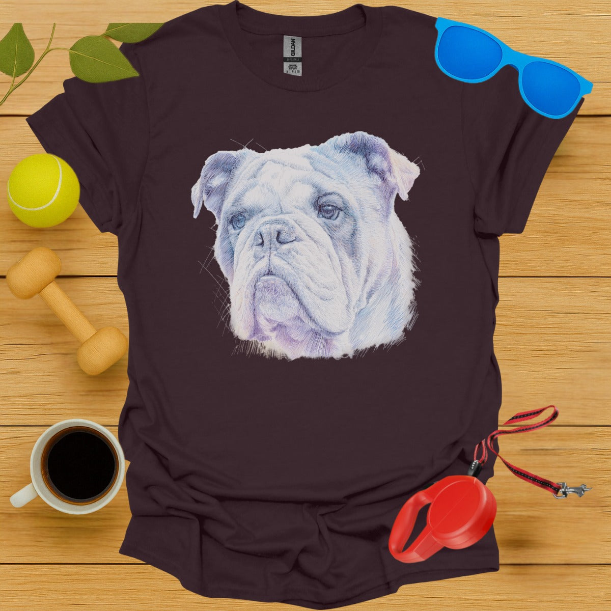 Artistic Bulldog Design on Casual T-shirt product