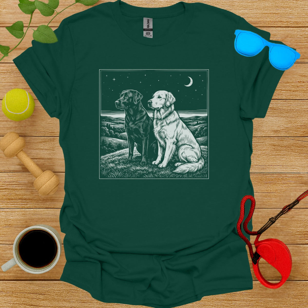 Nostalgic Night Sky Labrador Graphic Shirt for Pet Lovers