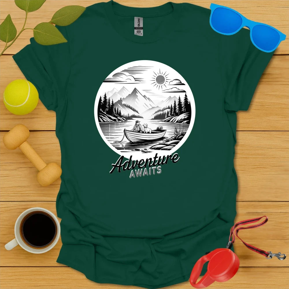 Adventure Awaits | Mountain Lake Dog Tee