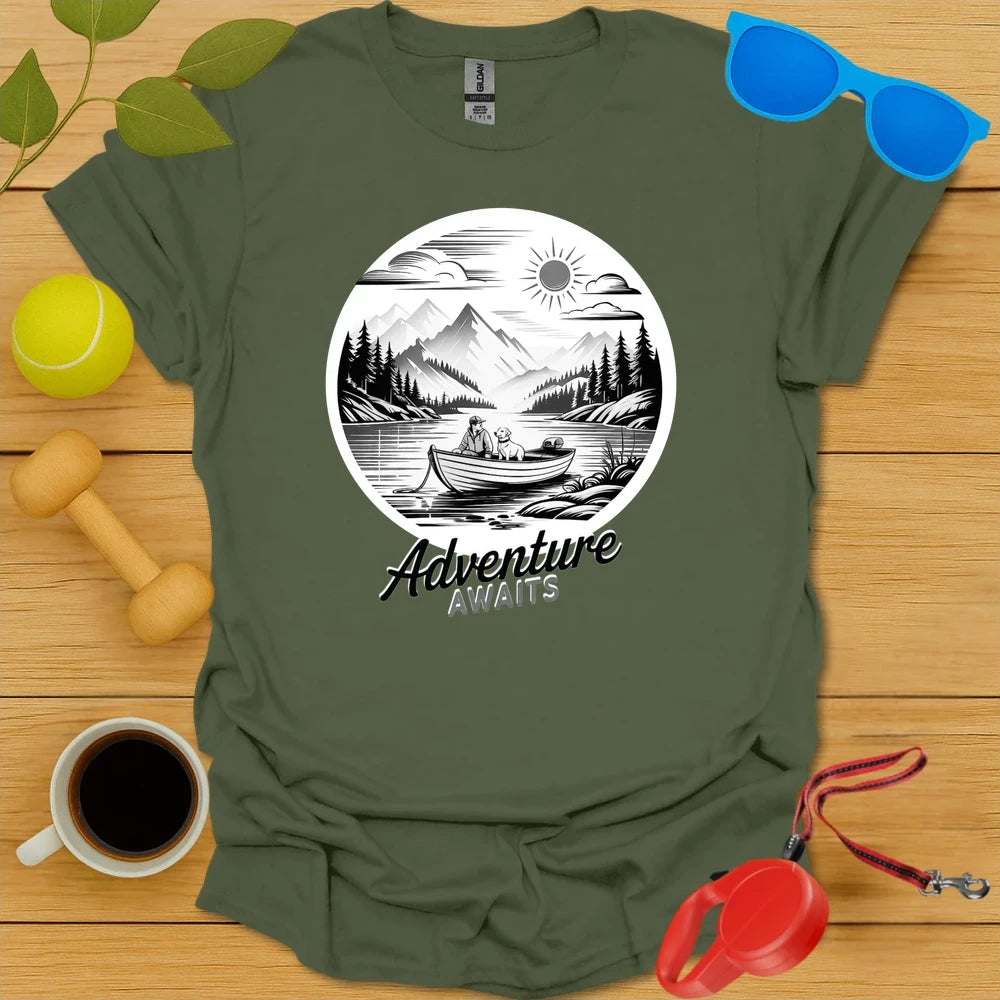 Adventure Awaits | Mountain Lake Dog Tee