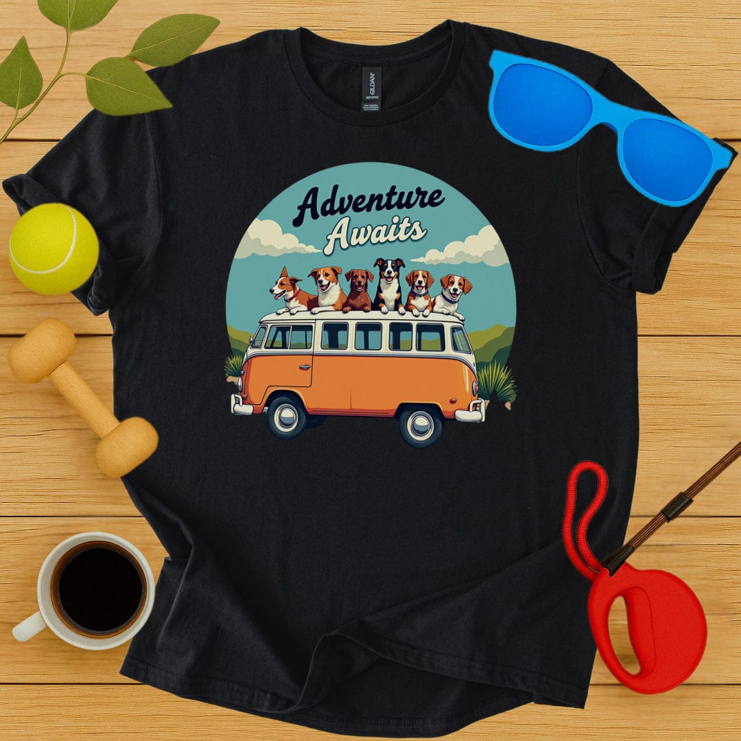 Printify T-Shirt Black / S Adventure Awaits T-Shirt