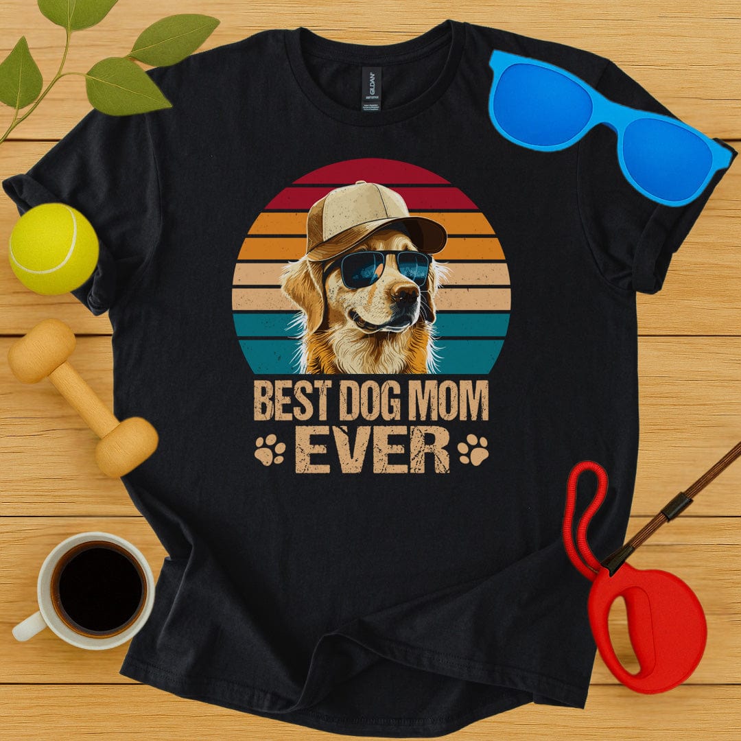 Printify T-Shirt Black / S Best Dog Mom Ever T-Shirt