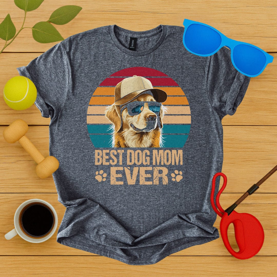 Printify T-Shirt Dark Heather / S Best Dog Mom Ever T-Shirt