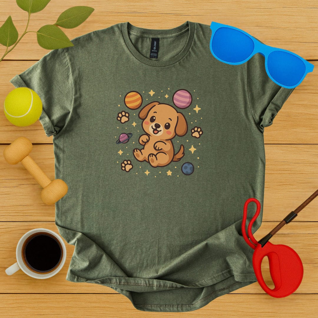 Printify T-Shirt Military Green / S Astro Pup T-Shirt