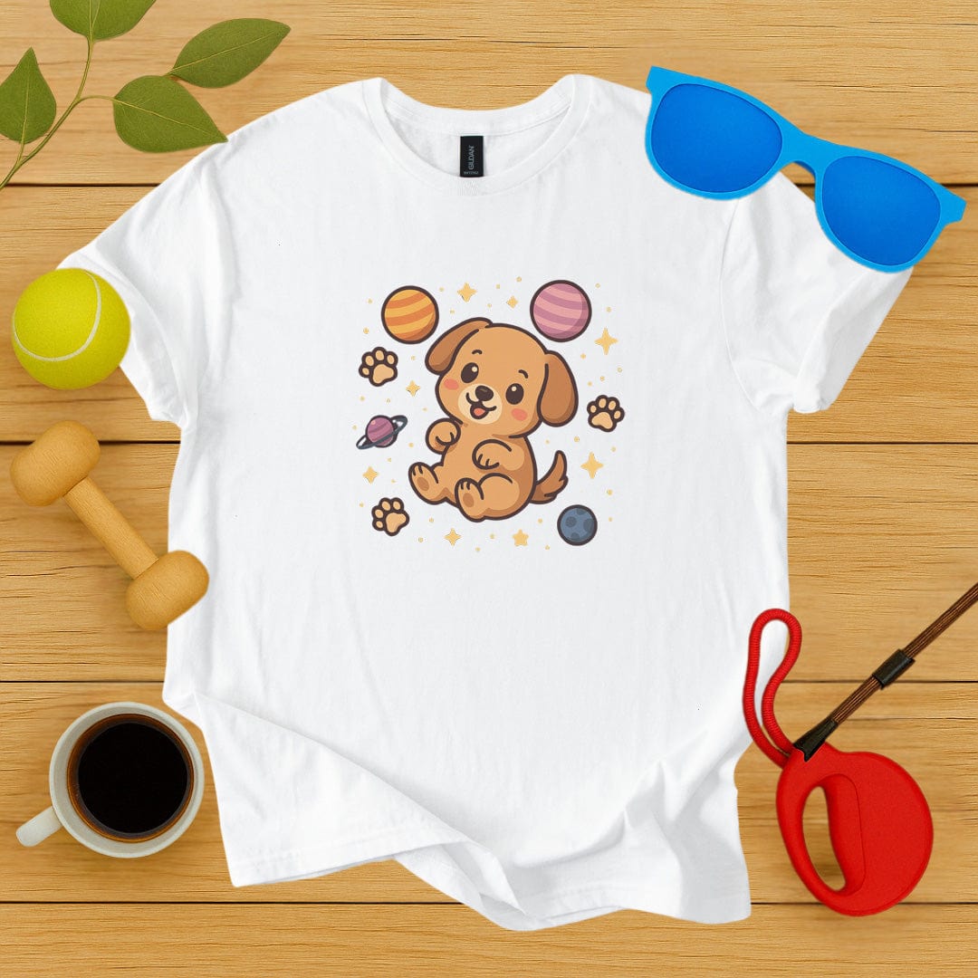 Printify T-Shirt White / S Astro Pup T-Shirt