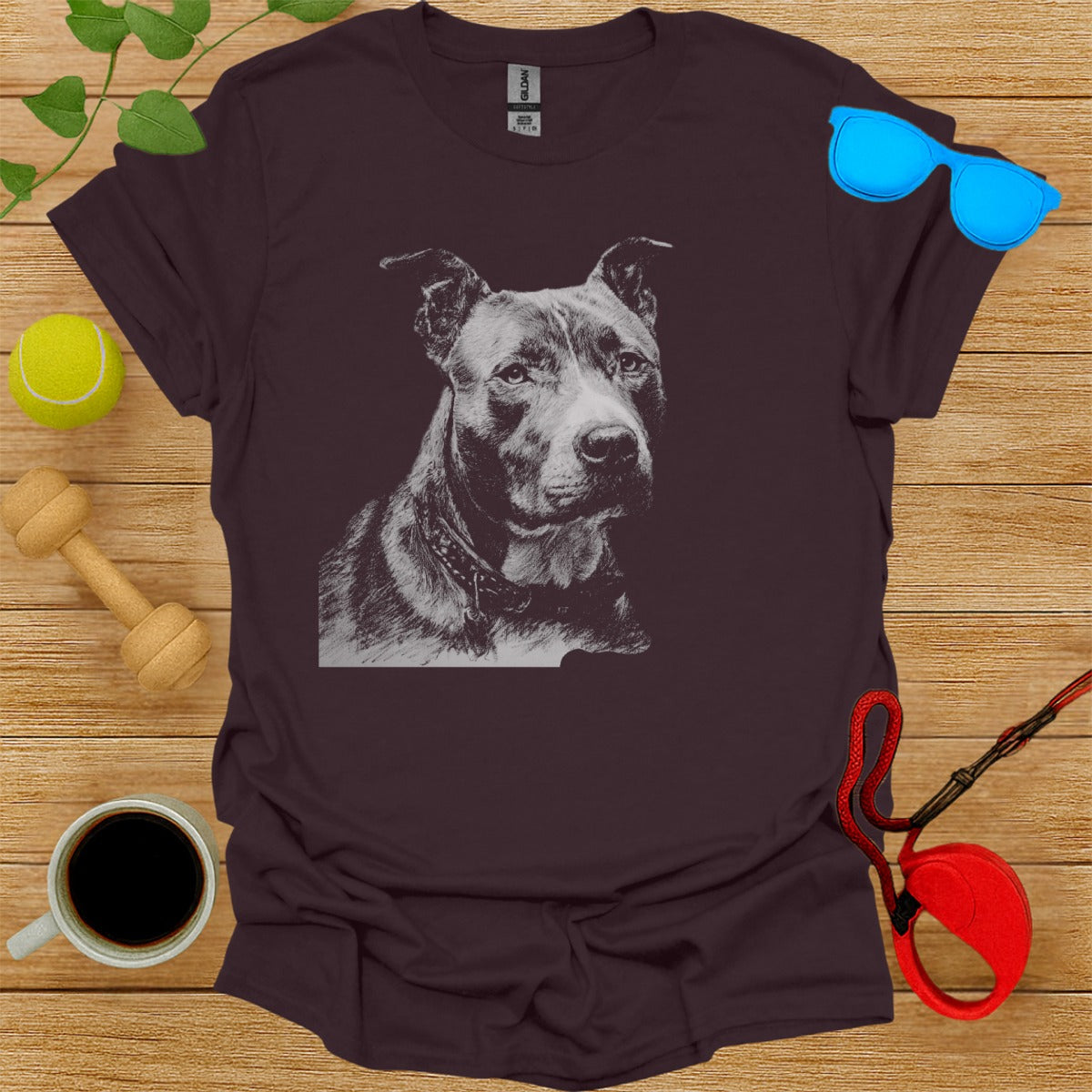 Detailed Illustration of Dog on Graphic Apparel