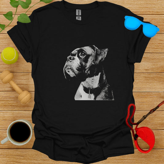 Melancholic Boxer Dog Portrait Graphic T-Shirt