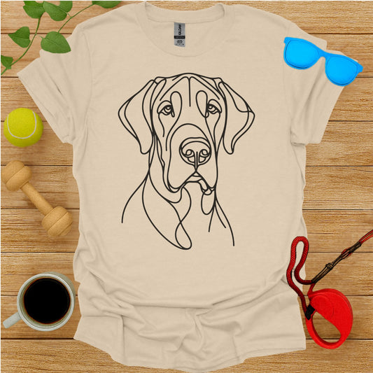Outline Great Dane Dog Graphic T-Shirt for Pet Lovers