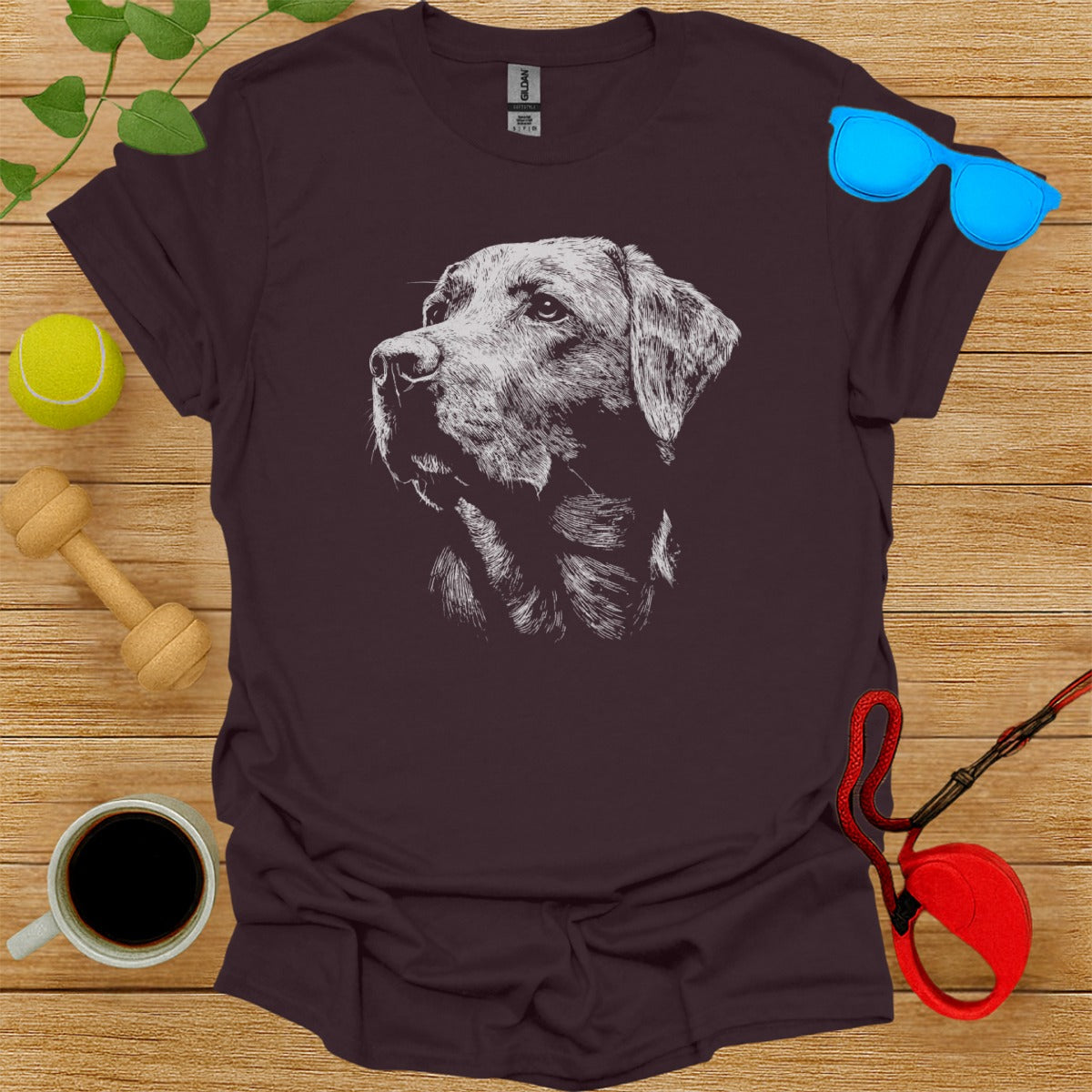 Detailed Sketch of Dog Graphic T-Shirt Design