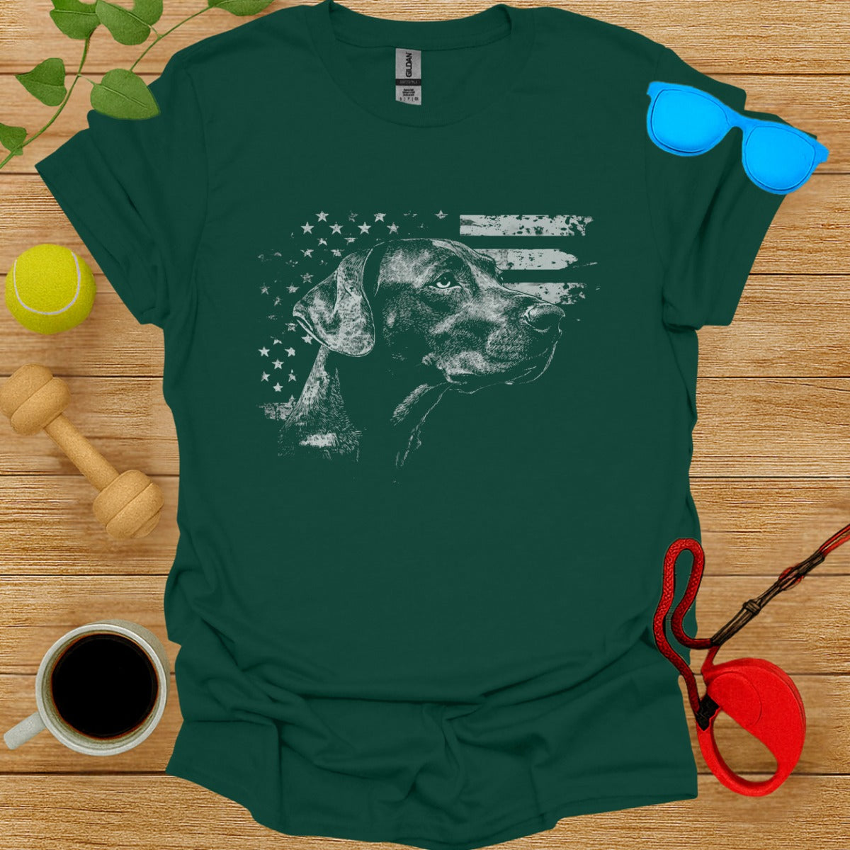 Patriotic Dog Print T-Shirt Perfect for Dog Lovers