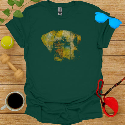 Artistic Dog Face Graphic T-Shirt for Pet Lovers