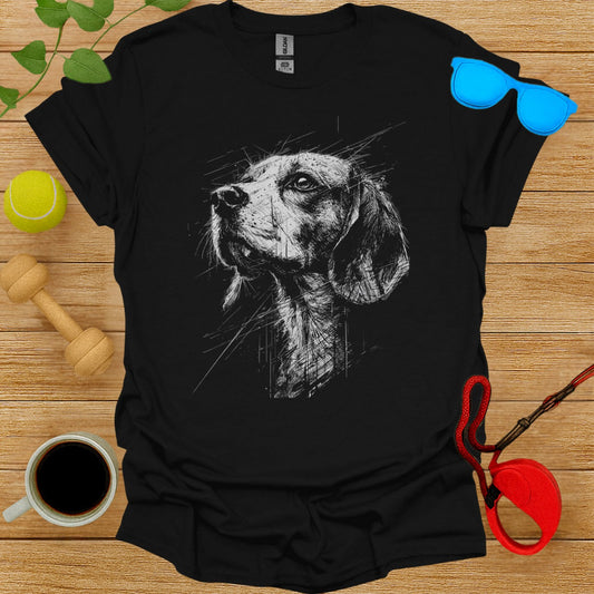 Artistic Dog Sketch Graphic Tee for Dog Lovers