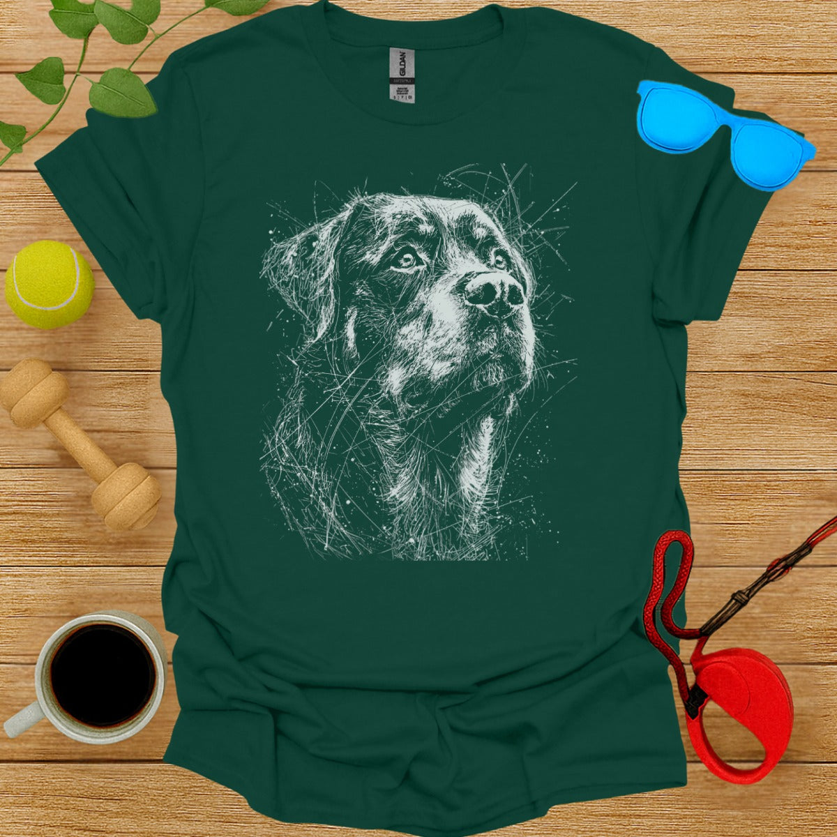 Realistic Dog Face Graphic Printed T-Shirt Product