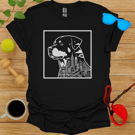 Artistic Dog Skyline Graphic Print for Apparel