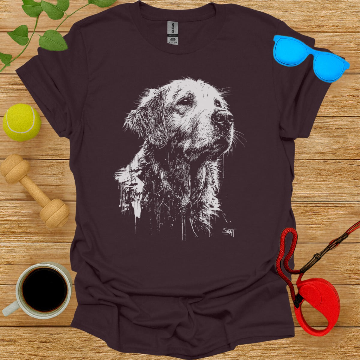 Realistic Dog Portrait Graphic Tee Shirt for Pet Lovers