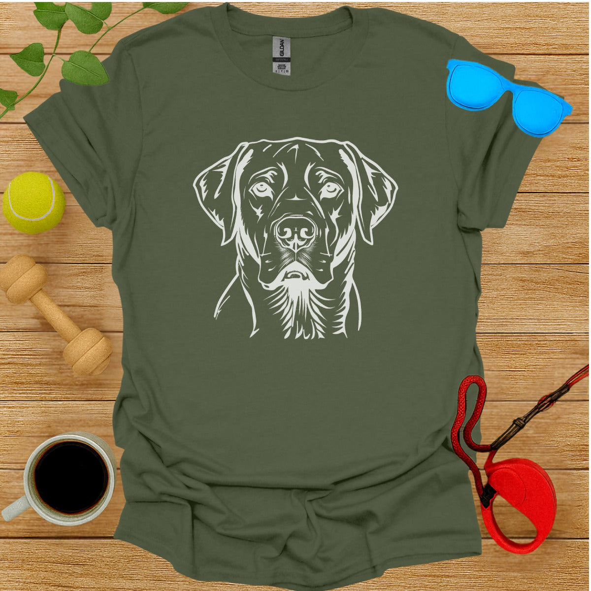 Labrador Dog Face Illustration Graphic T-shirt