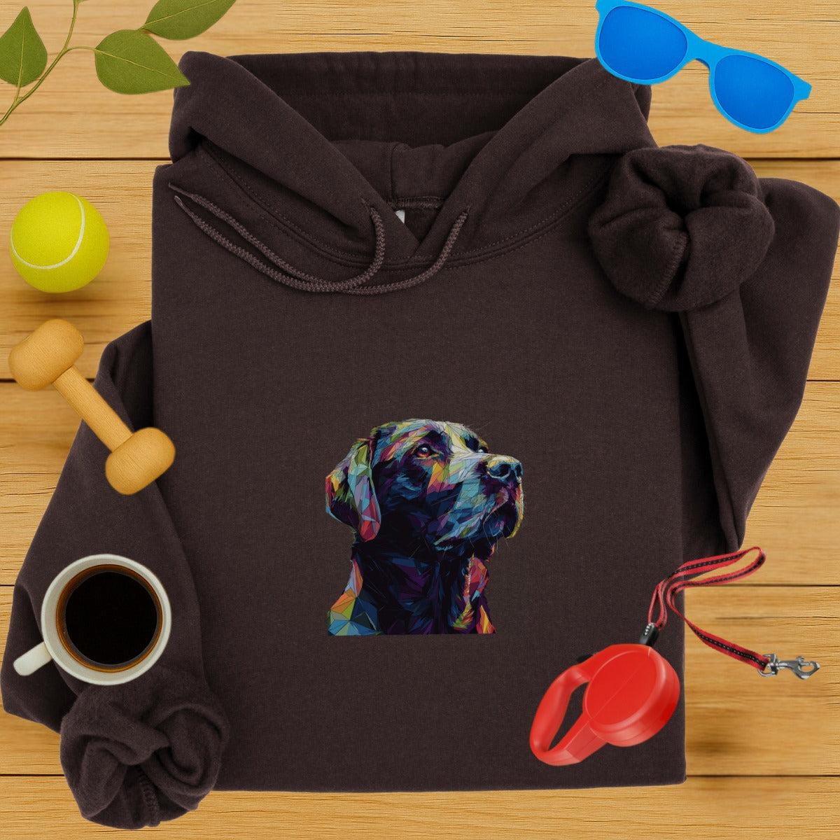Colorful Abstract Dog Print Hoodie for Animal Lovers