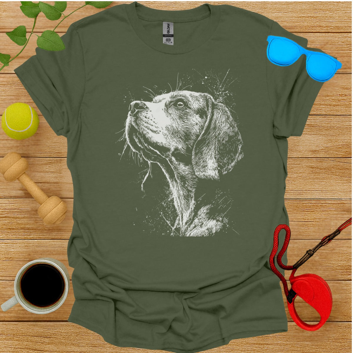 Dog Illustration T-Shirt for Casual Wear