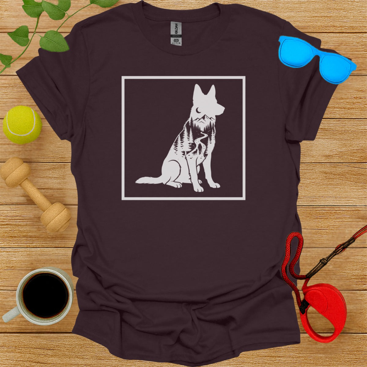 German Shepherd Dog Square Design Shirt