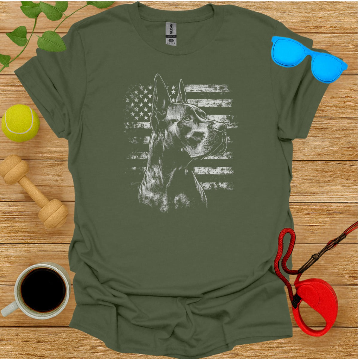 Patriotic Dog Graphic Tee for Animal Lovers