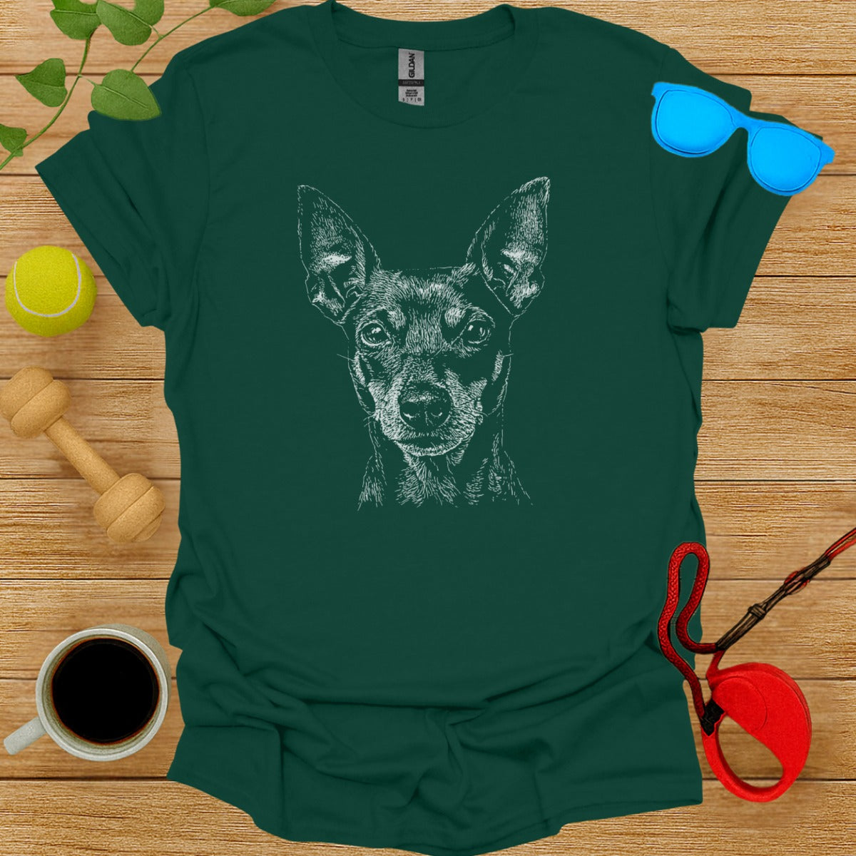 Chihuahua Dog Sketch Graphic T-Shirt Product