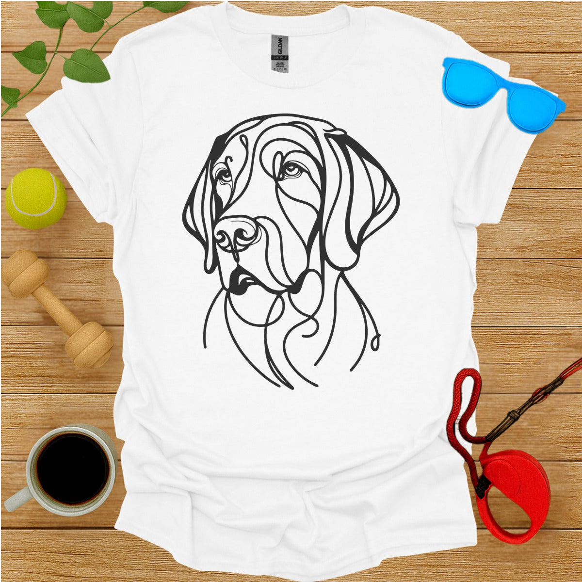 Artistic Dog Line Drawing Graphic T-shirt Product