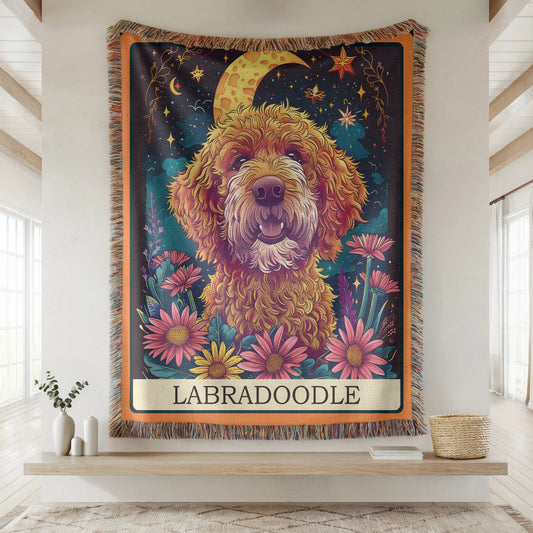Labradoodle Tarot Woven Blanket-Critter Lane