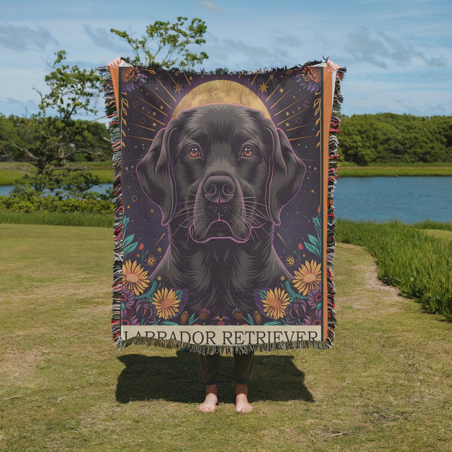 Labrador Retriever Tarot Woven Blanket-Critter Lane