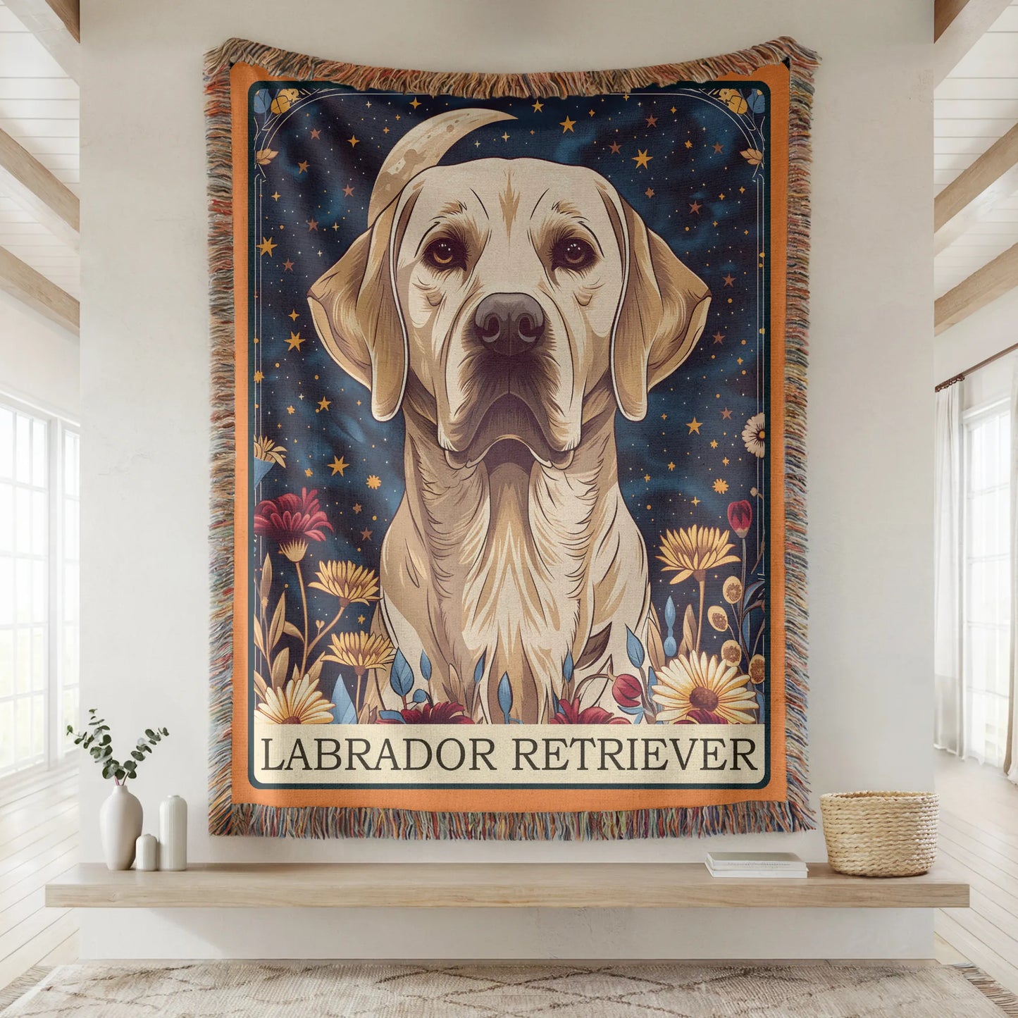 Labrador Retriever Tarot Card Woven Blanket-Critter Lane