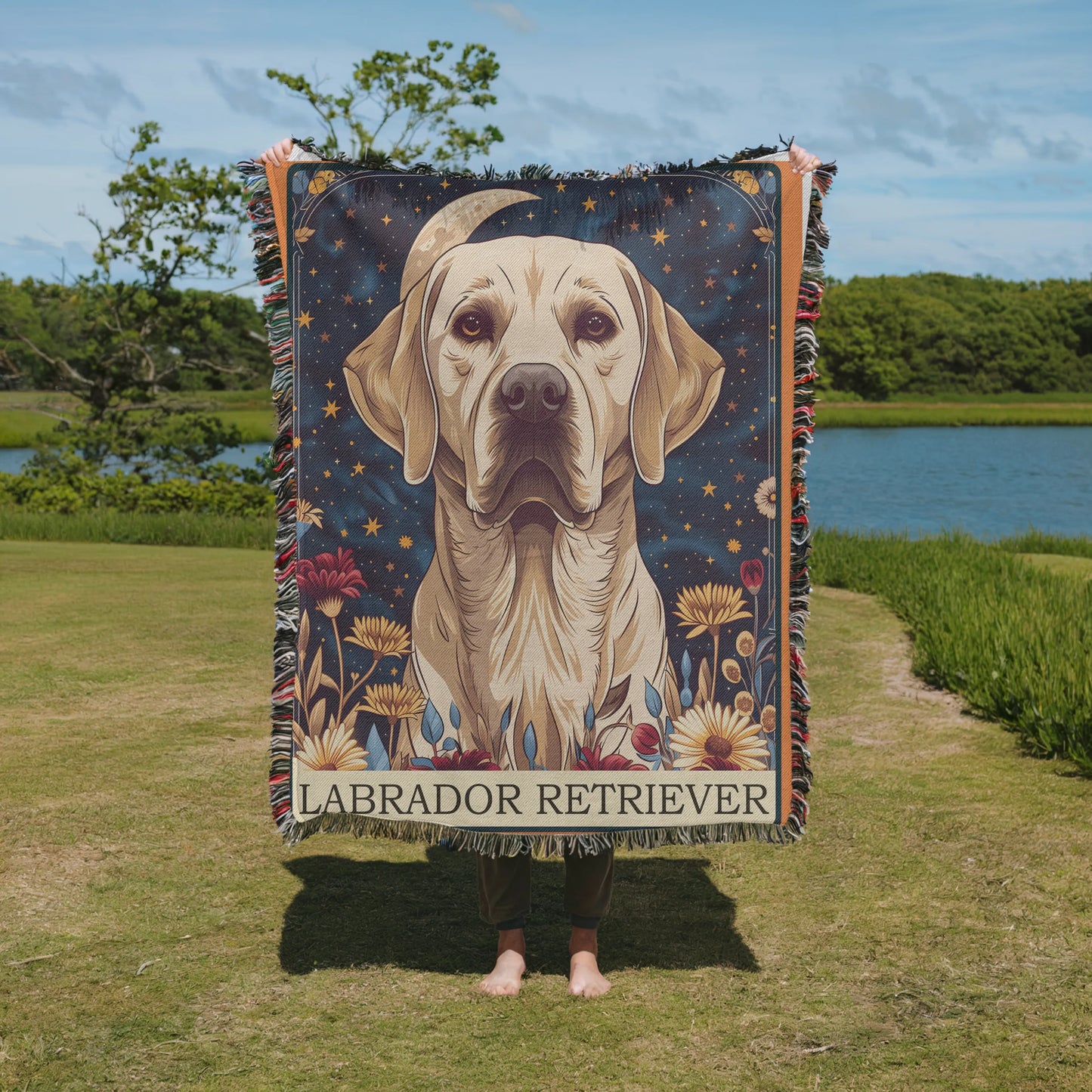 Labrador Retriever Tarot Card Woven Blanket-Critter Lane