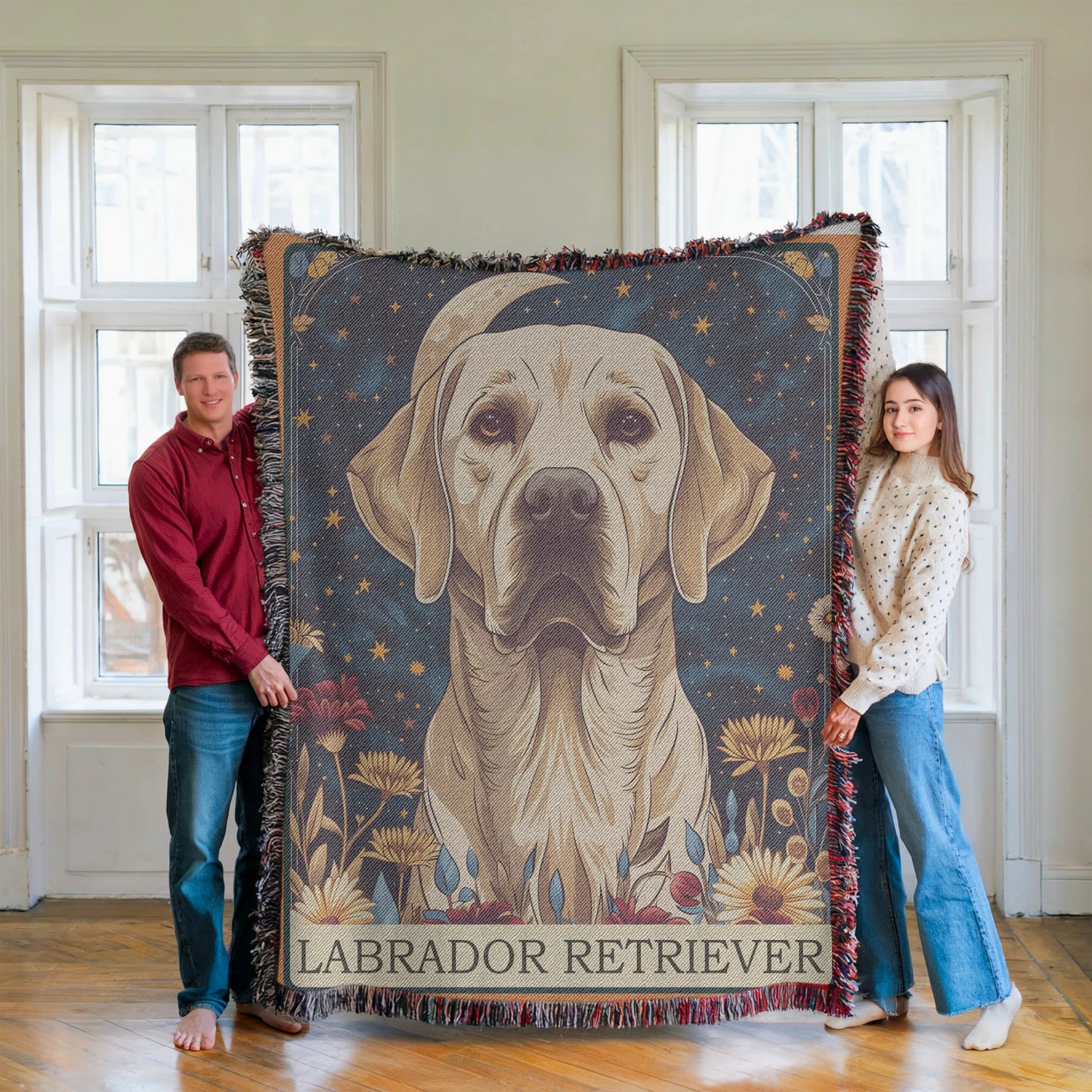 Labrador Retriever Tarot Card Woven Blanket-Critter Lane