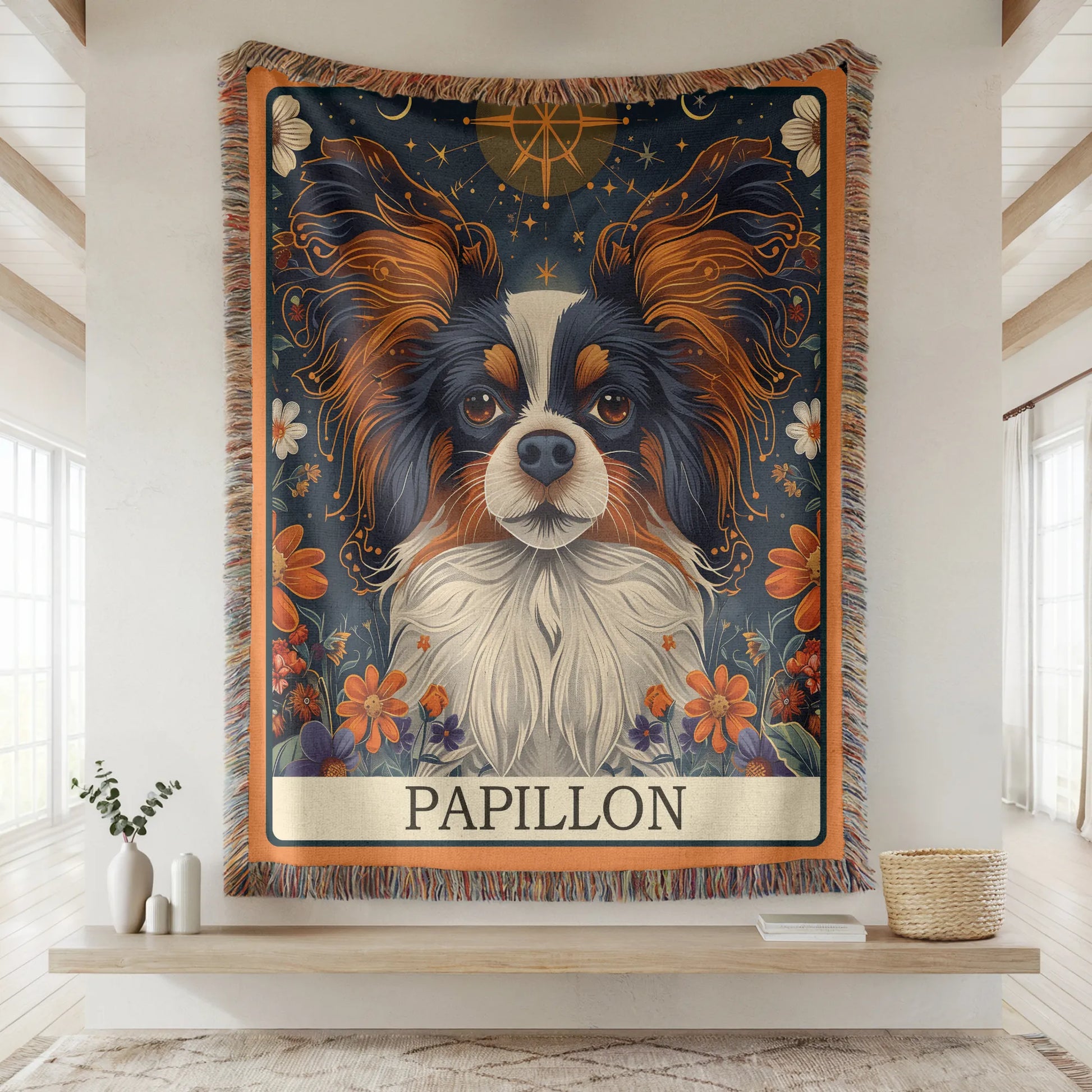 Papillon Tarot Card Woven Blanket-Critter Lane