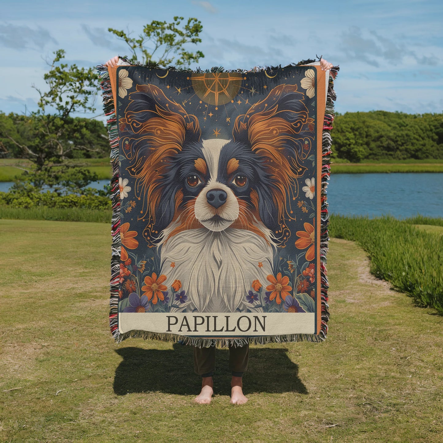 Papillon Tarot Card Woven Blanket-Critter Lane