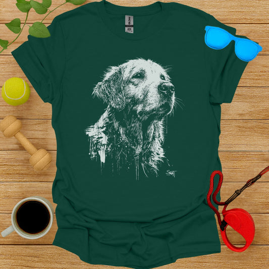 Artistic Dog Portrait Graphic T-shirt for Pet Lovers