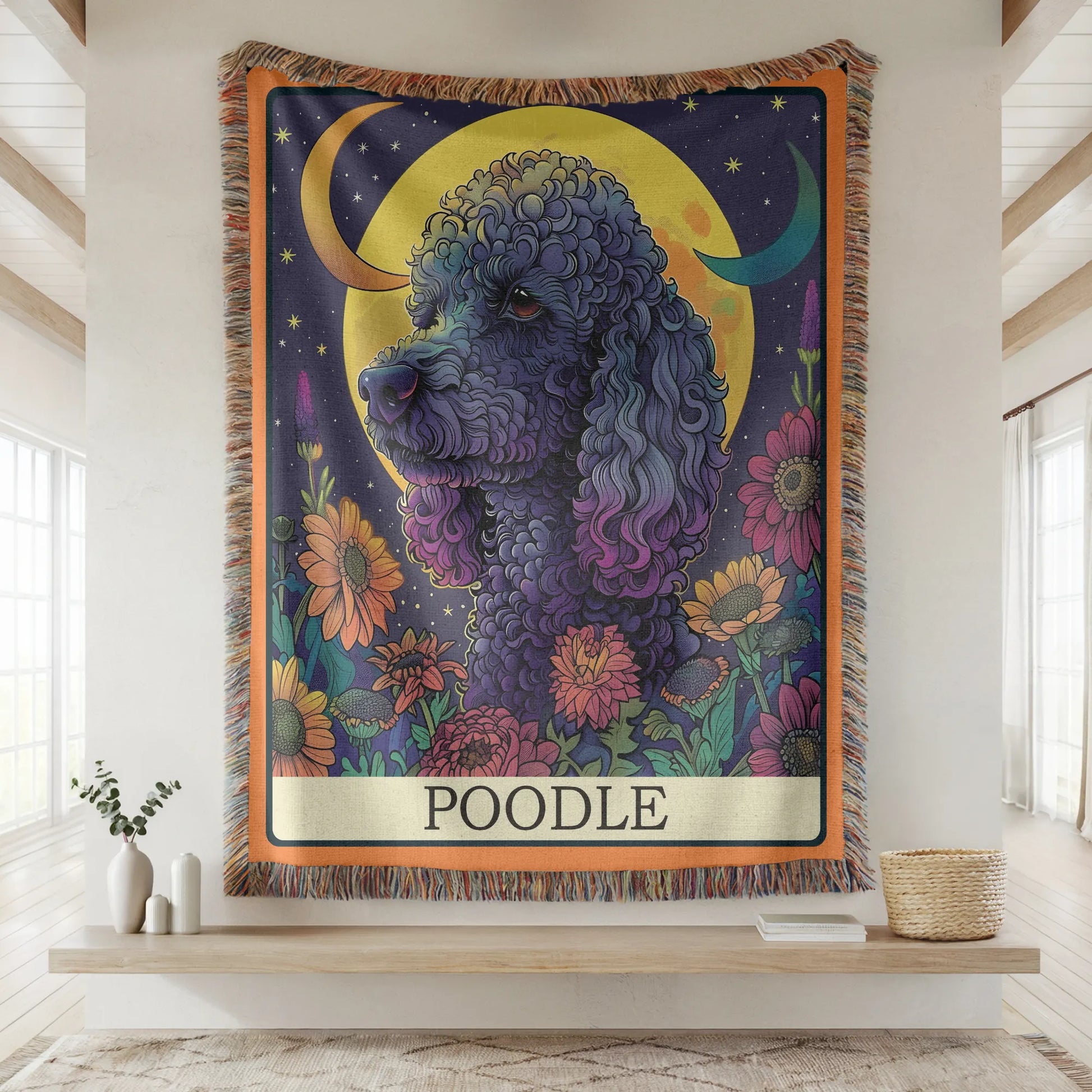 Poodle Tarot Woven Blanket-Critter Lane