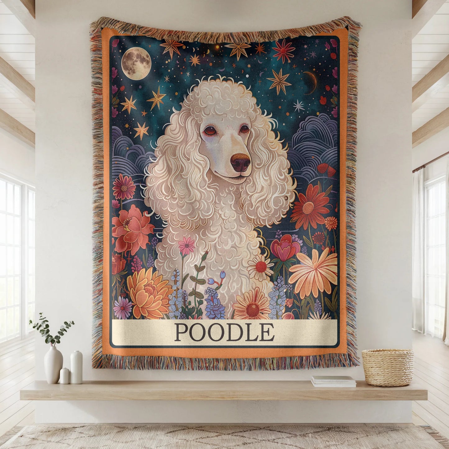 Poodle Tarot Card Woven Blanket-Critter Lane